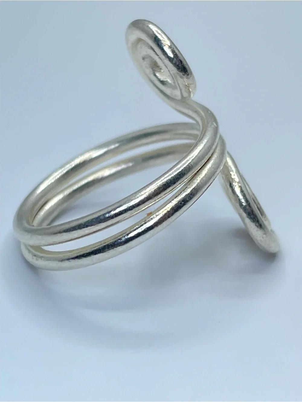 Vintage Mexico Silver Spiral Wrap Ring Southwestern Statement Boho